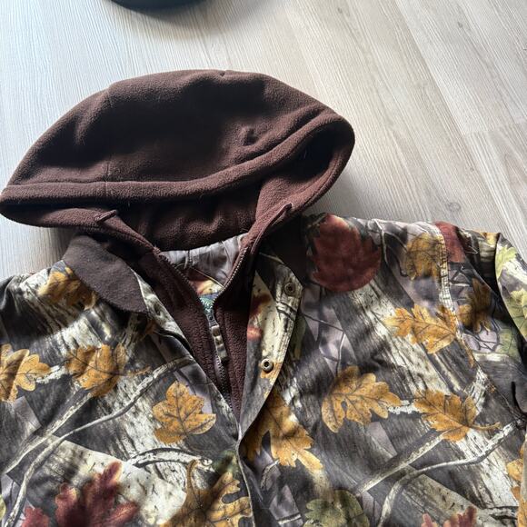 Men's Master Sportsman's Brown Red Camouflage Camo Hooded Hunting Jacket Sz 2XL - Picture 3 of 7